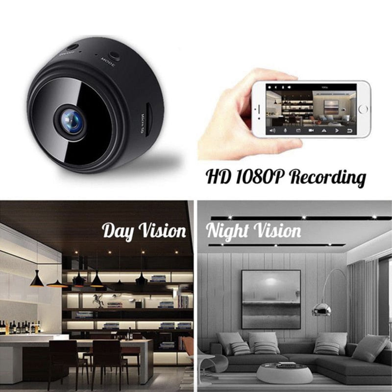 A9 Mini caméra de Surveillance IP WiFi HD 1080p  Micro enregistreur vocal sans fil, Version nocturne